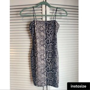Snakeskin Black & White Dress by Fashion Nova